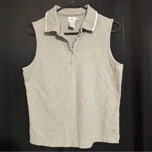 Calvin Klein Light Gray Sleeveless Polo Top size L/G